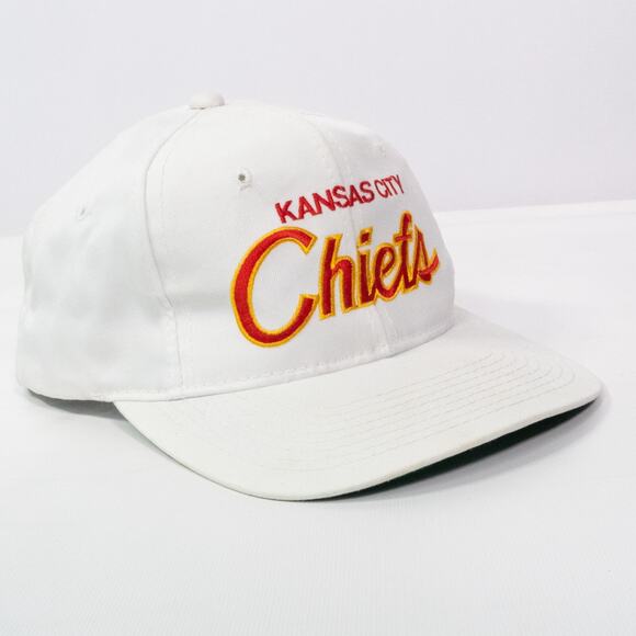 VTG Kansas City Chiefs SnapBack Hat Script Sports Specialties 90s All White RARE - Picture 8 of 13